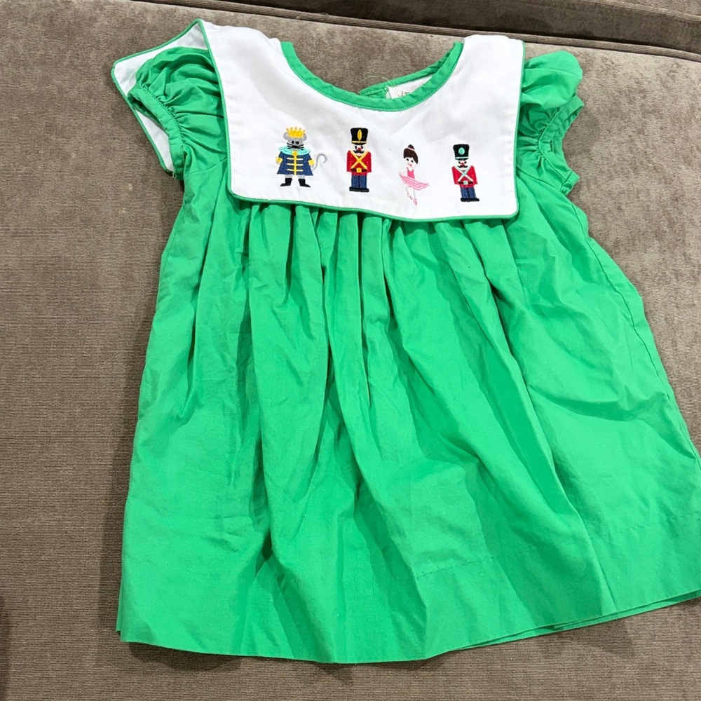 Green Dress with Nutcracker Embroidery